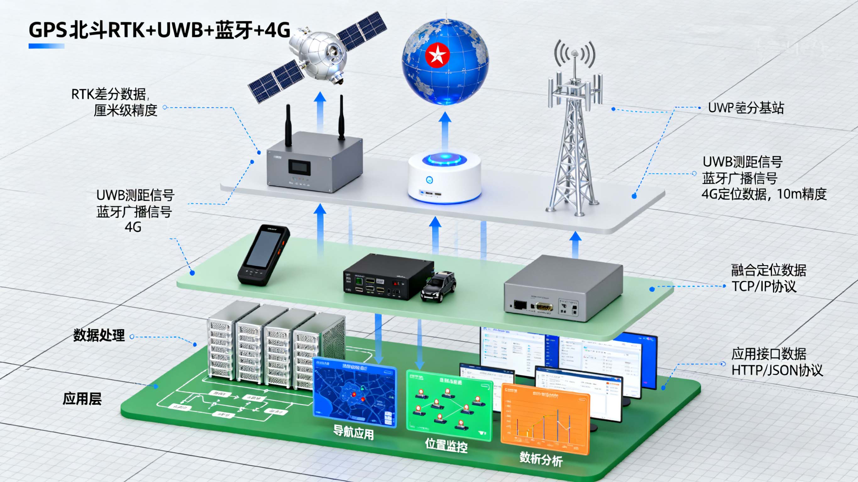 GPS北斗RTK+UWB藍(lán)牙4G室內(nèi)外定位技術(shù)應(yīng)用